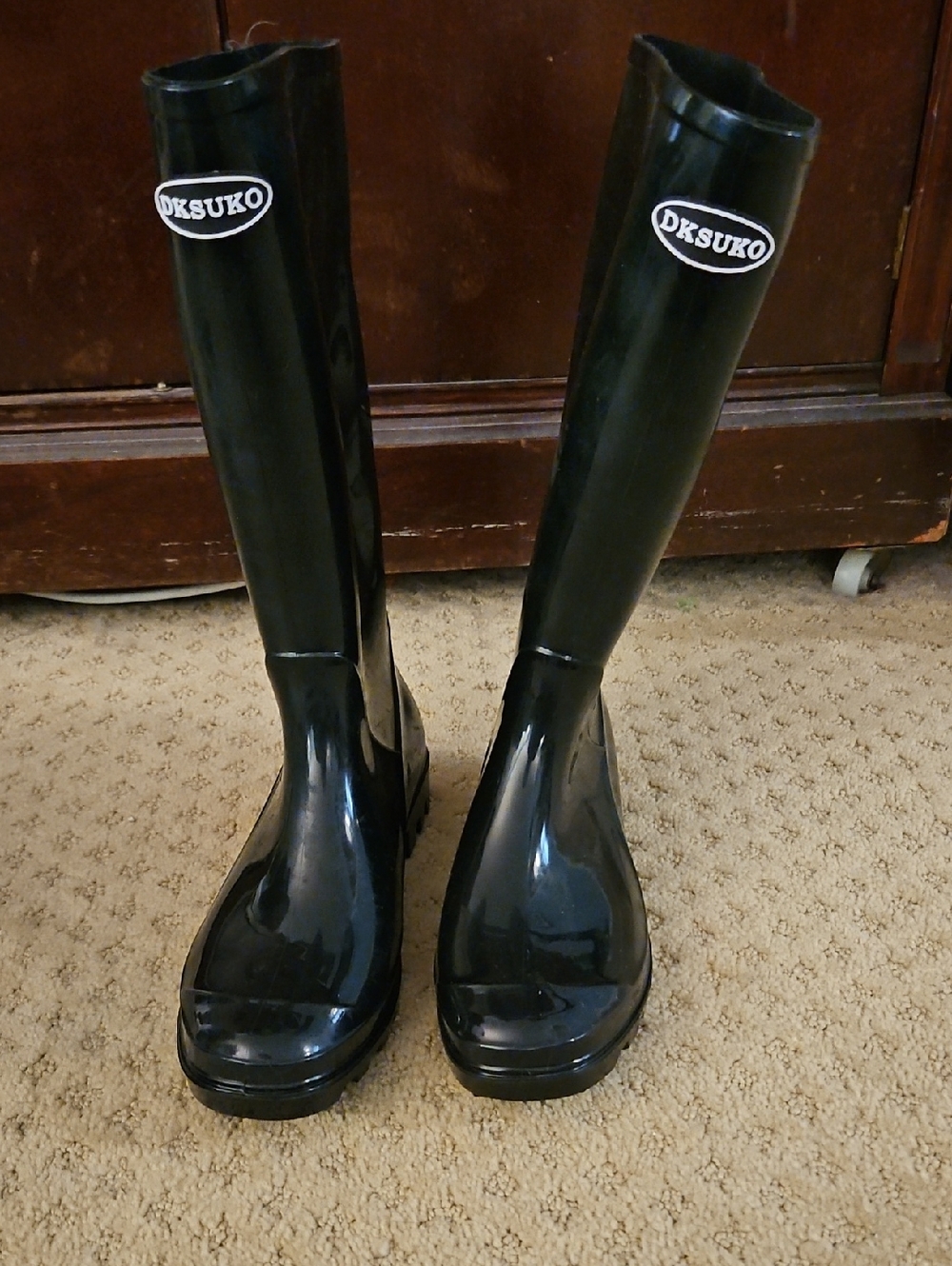 Black Dksuko Women's Tall Rain Boots